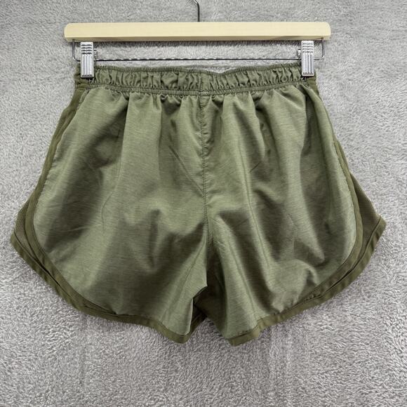 Nike Shorts Women S Green Olive Running Shorts Build In Briefs Side Pockets Gym - Picture 3 of 8